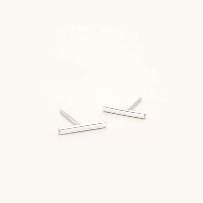 Lavishe 925 Sterling Silver Flat Bar Stud Earrings