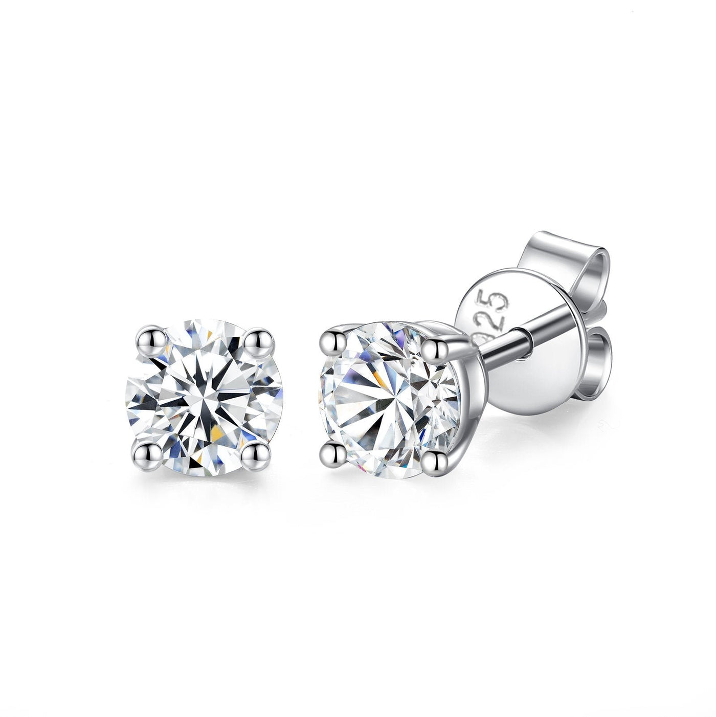 18K Gold Plated 925 Sterling Silver Moissanite Stud Earrings GRA-Certified