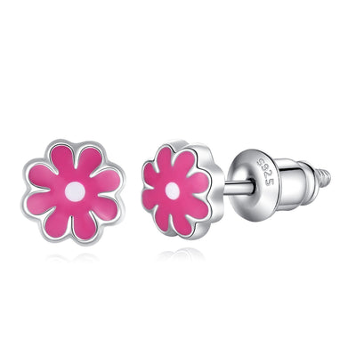 925 Sterling Silver Daisy/Ladybug/Butterfly Screwback Earrings