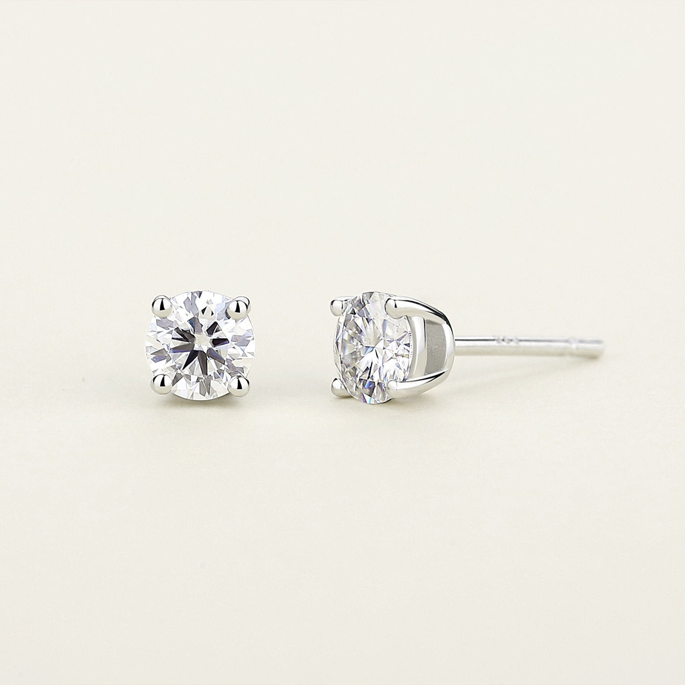 18K Gold Plated 925 Sterling Silver Moissanite Stud Earrings GRA-Certified