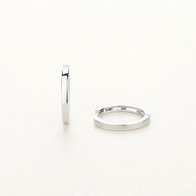 925 Sterling Silver Plain Huggie Hoop Earrings