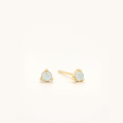 925 Sterling Silver Opal Stud Earrings