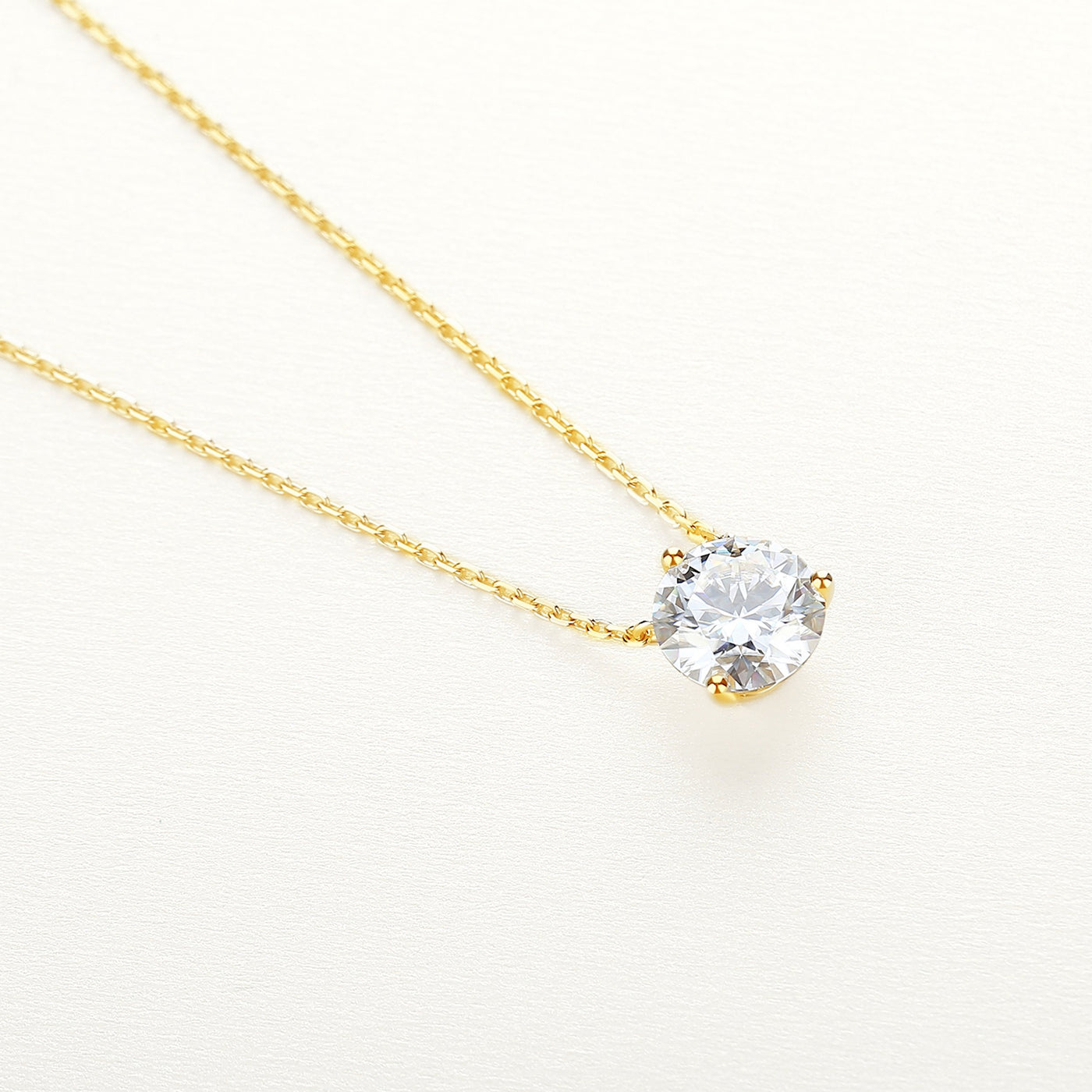 14K Solid Gold Chain Necklace with GRA-Certified Moissanite