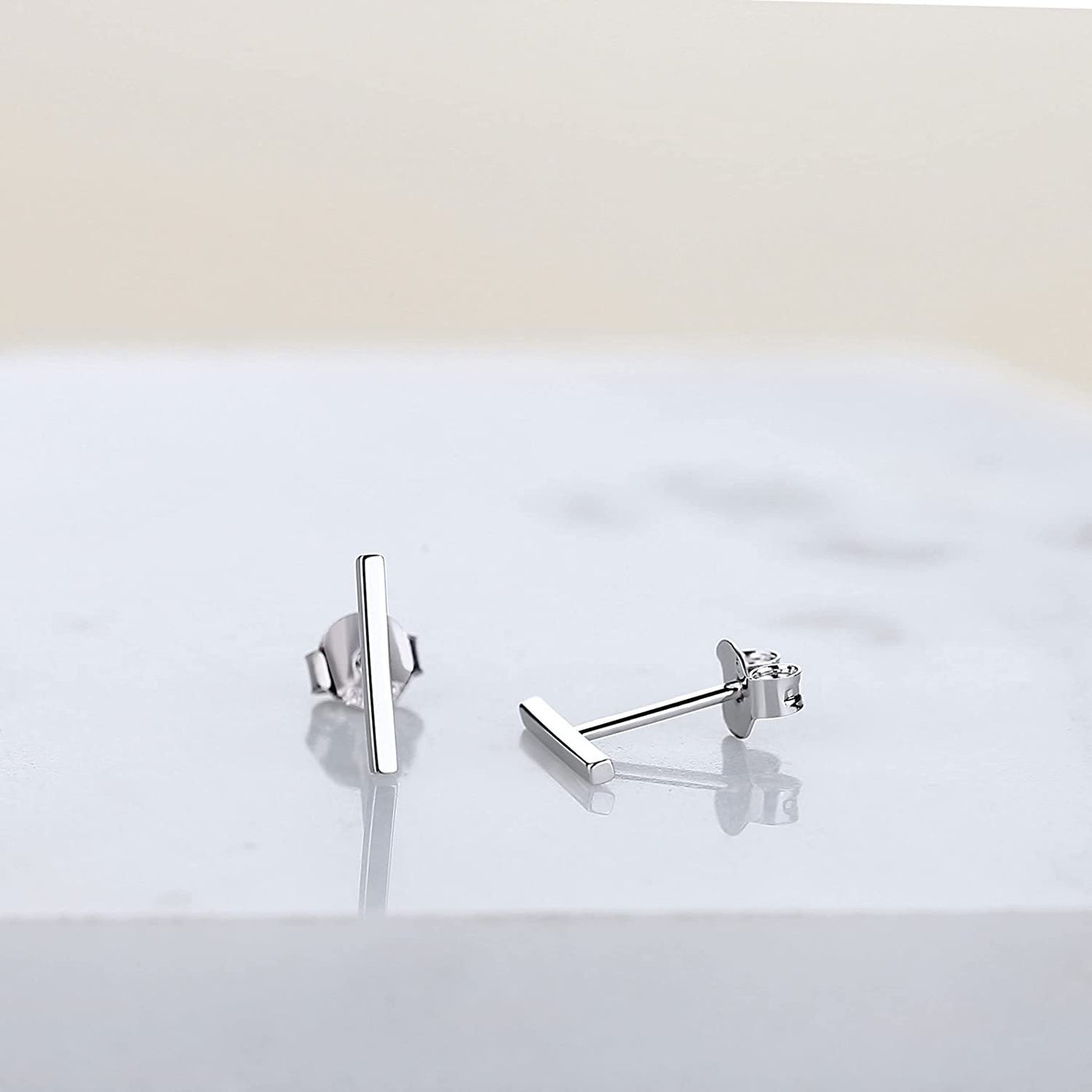 Lavishe 925 Sterling Silver Flat Bar Stud Earrings