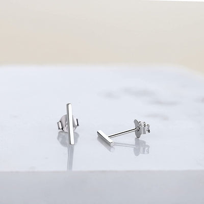 Lavishe 925 Sterling Silver Flat Bar Stud Earrings