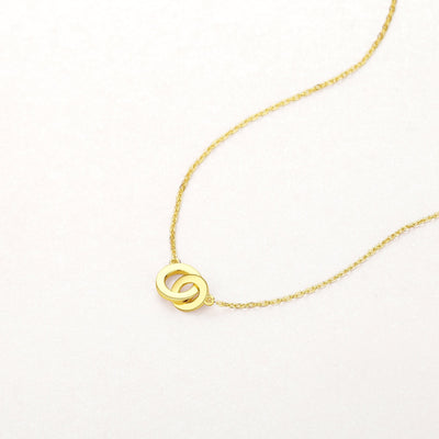 925 Sterling Silver Simple Interlock Necklace