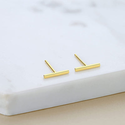 Lavishe 925 Sterling Silver Flat Bar Stud Earrings