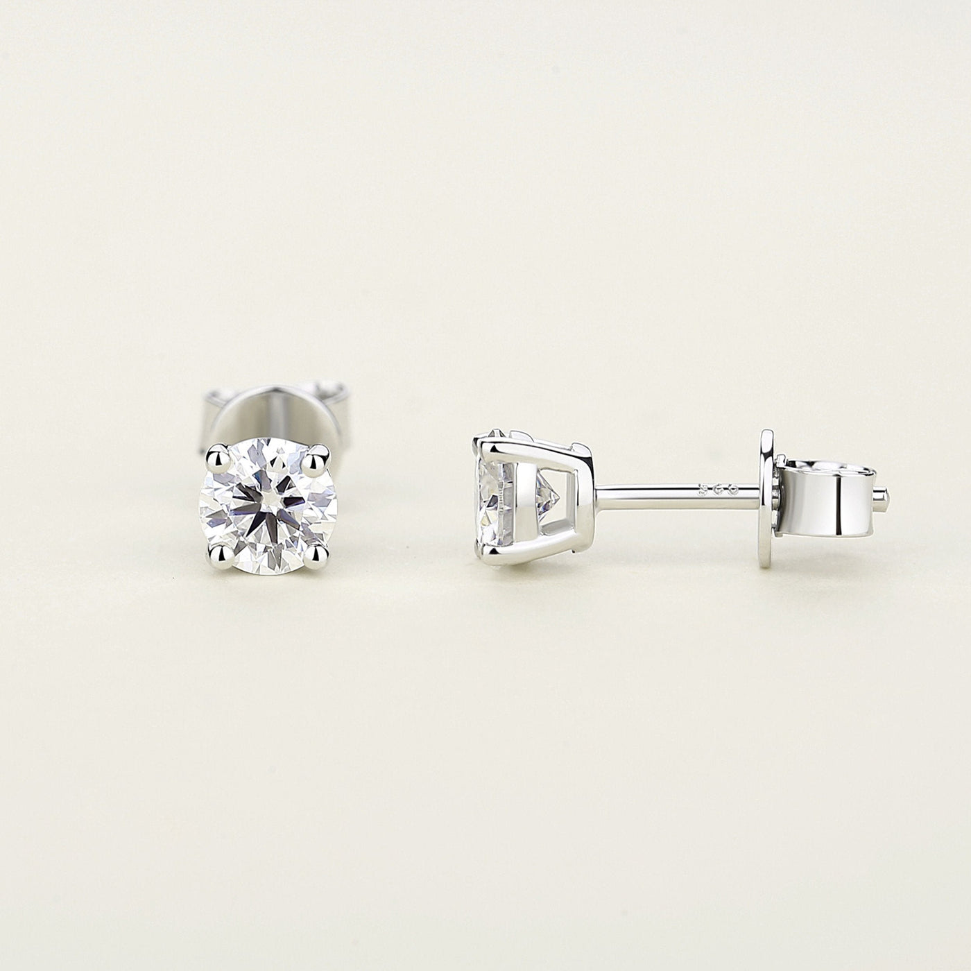 18K Gold Plated 925 Sterling Silver Moissanite Stud Earrings GRA-Certified