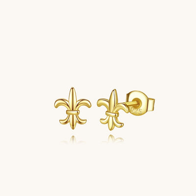 925 Sterling Silver Plain Fleur De Lis Earrings