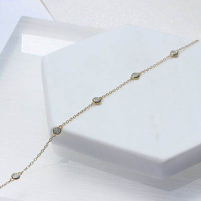 925 Sterling Silver Station Necklace