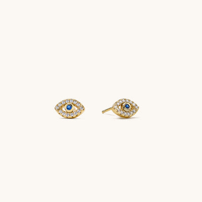 925 Sterling Silver Cubic Zirconia Evil Eye Earrings