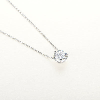 14K Solid Gold Chain Necklace with GRA-Certified Moissanite