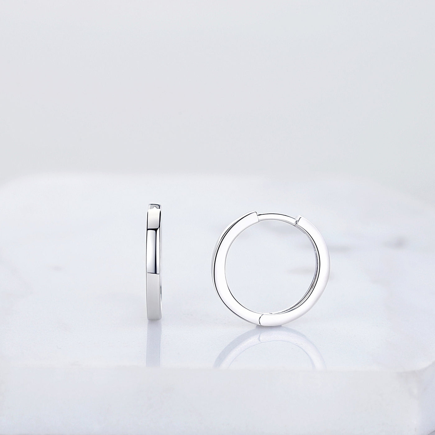 925 Sterling Silver Plain Huggie Hoop Earrings