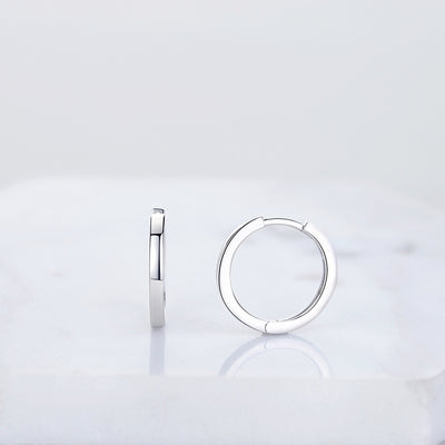 925 Sterling Silver Plain Huggie Hoop Earrings