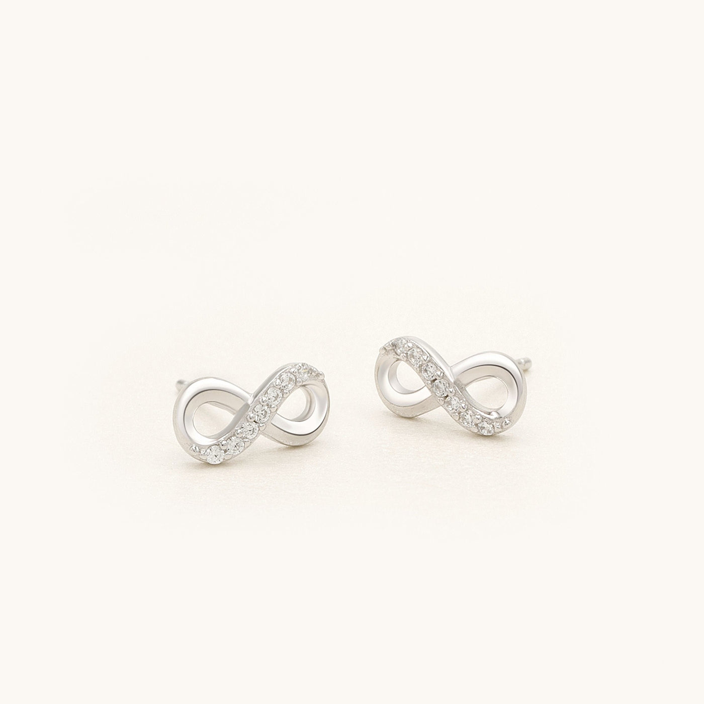 925 Sterling Silver Cubic Zirconia Infinity Earrings