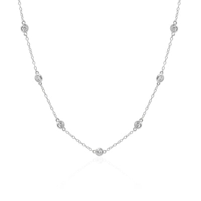 925 Sterling Silver Station Necklace