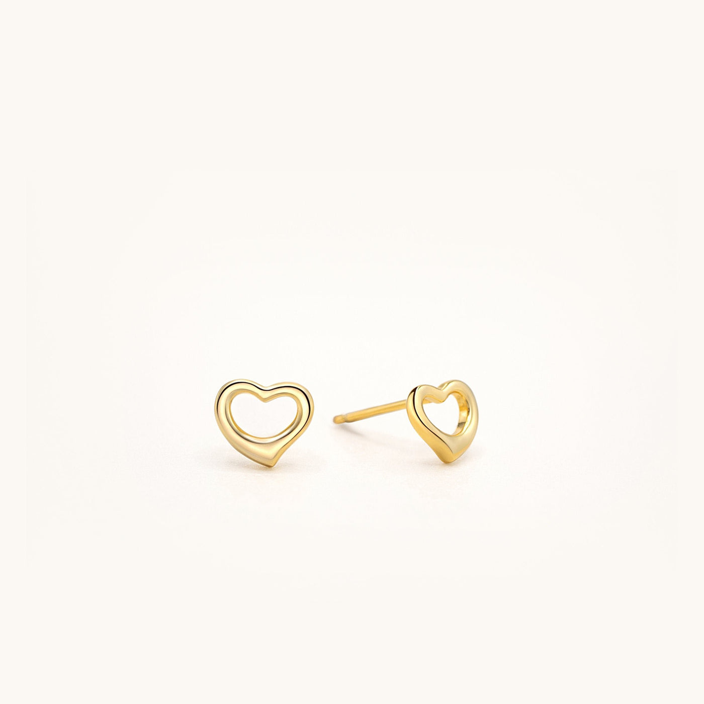 925 Sterling Silver Open Heart Stud Earrings