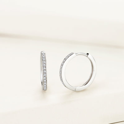 925 Sterling Silver Cubic Zirconia Mini Hoop Earrings